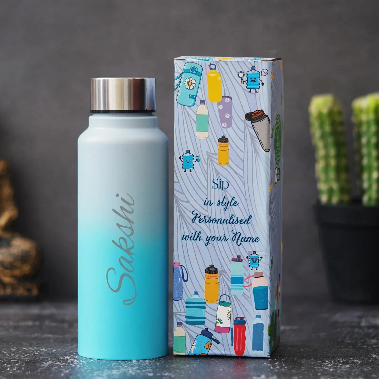 Personalized Women's Gift Combo with Bottle- Green
