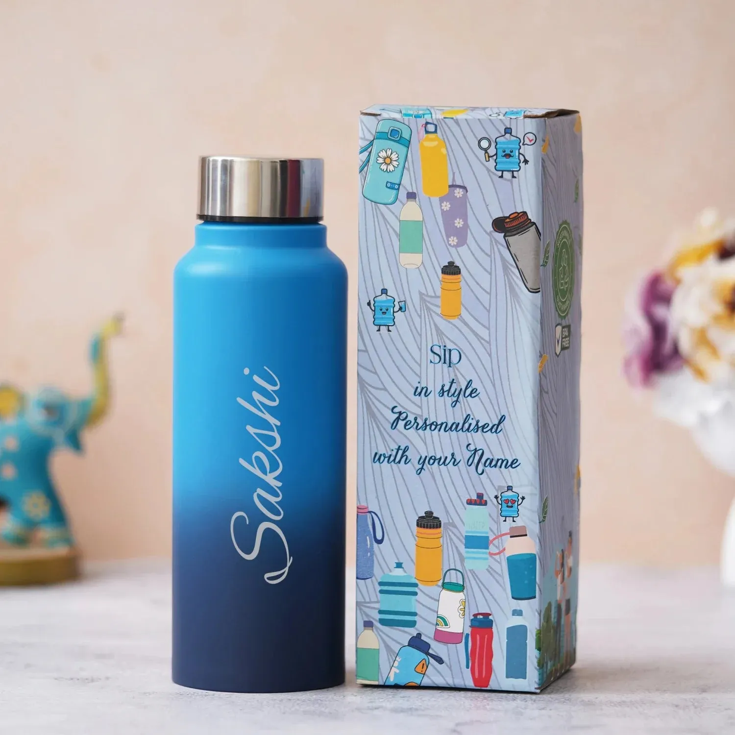 Personalized Women's Gift Combo with Bottle- Grey