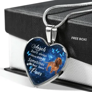 Pet Memorial Necklace, Dog Remembrance Necklace,  Dauchshund