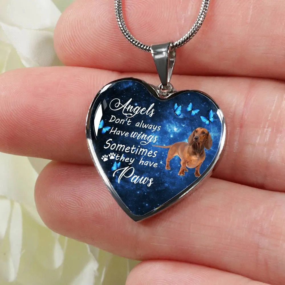 Pet Memorial Necklace, Dog Remembrance Necklace,  Dauchshund