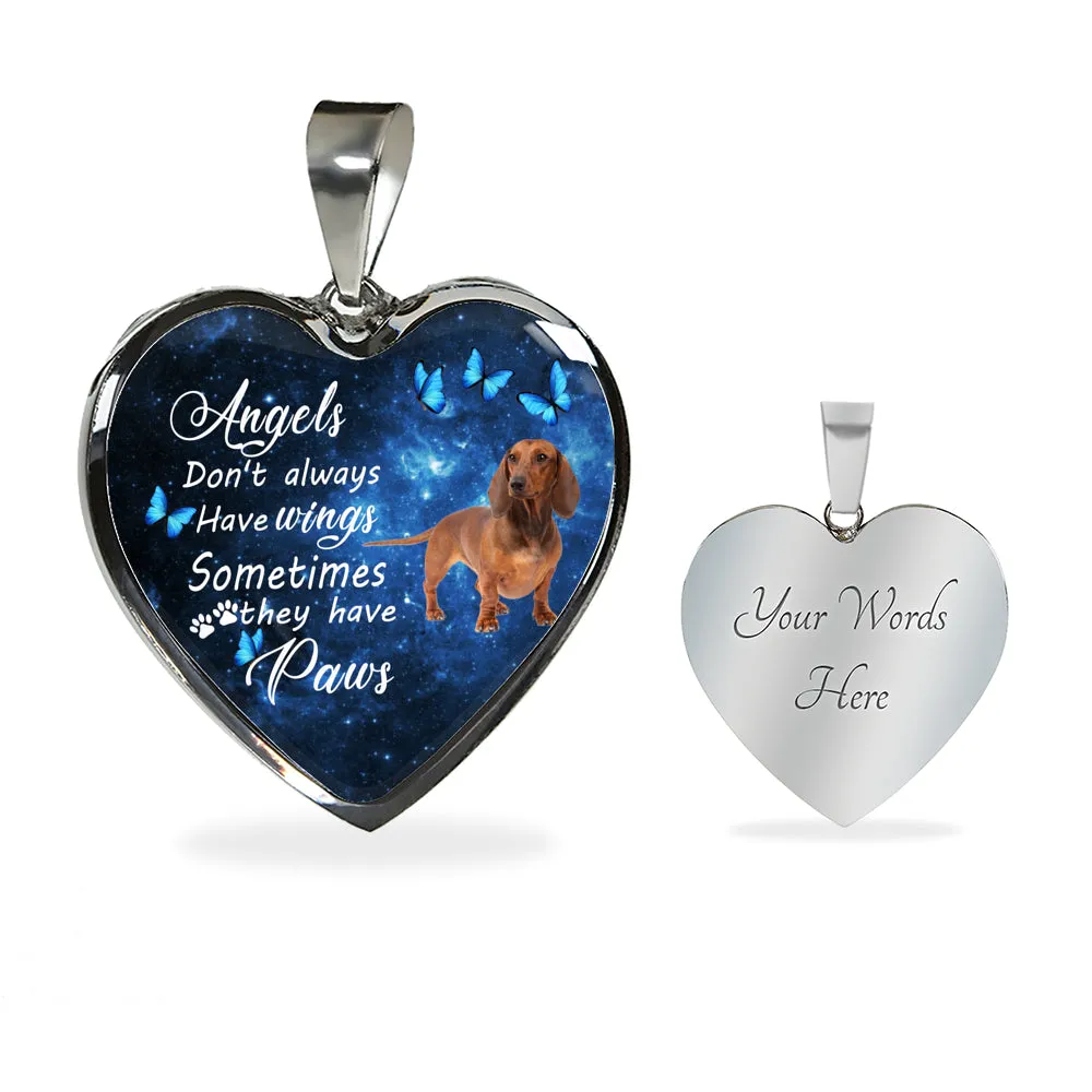 Pet Memorial Necklace, Dog Remembrance Necklace,  Dauchshund