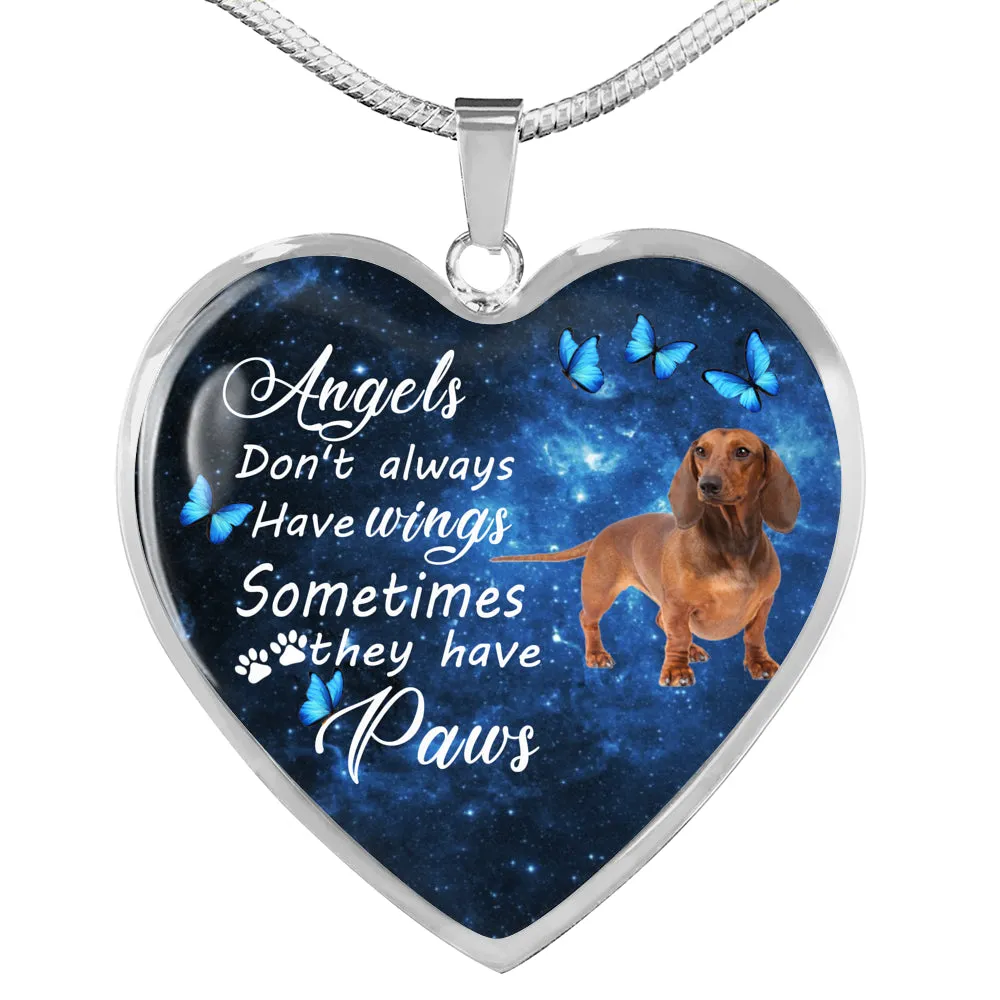 Pet Memorial Necklace, Dog Remembrance Necklace,  Dauchshund