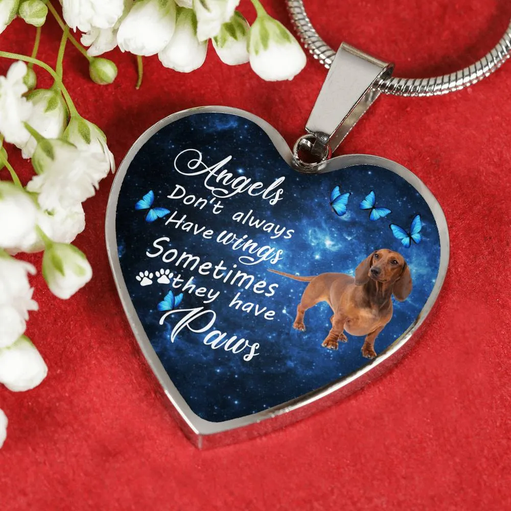 Pet Memorial Necklace, Dog Remembrance Necklace,  Dauchshund