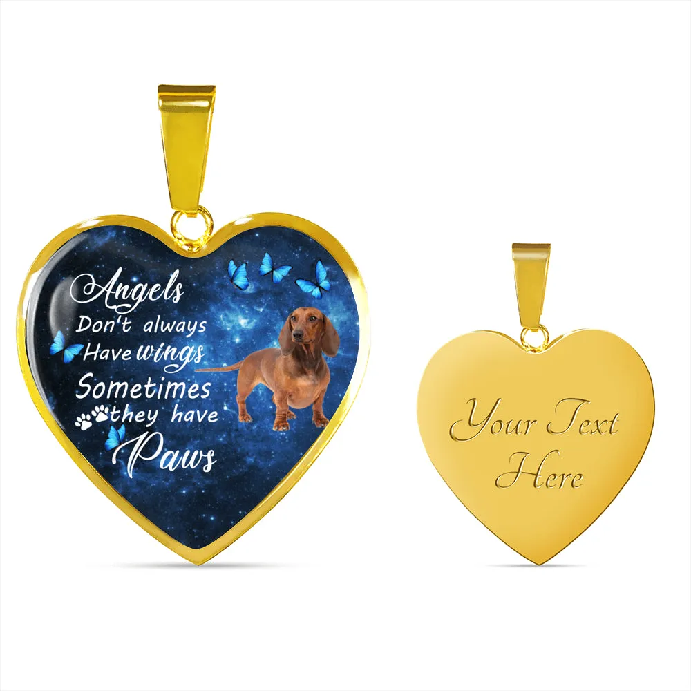 Pet Memorial Necklace, Dog Remembrance Necklace,  Dauchshund