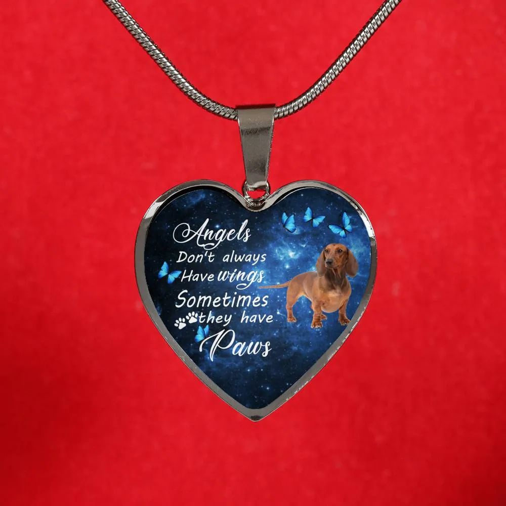 Pet Memorial Necklace, Dog Remembrance Necklace,  Dauchshund