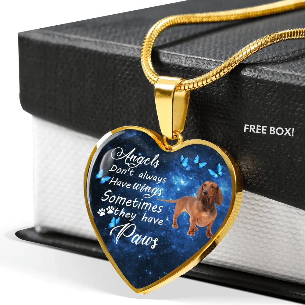Pet Memorial Necklace, Dog Remembrance Necklace,  Dauchshund