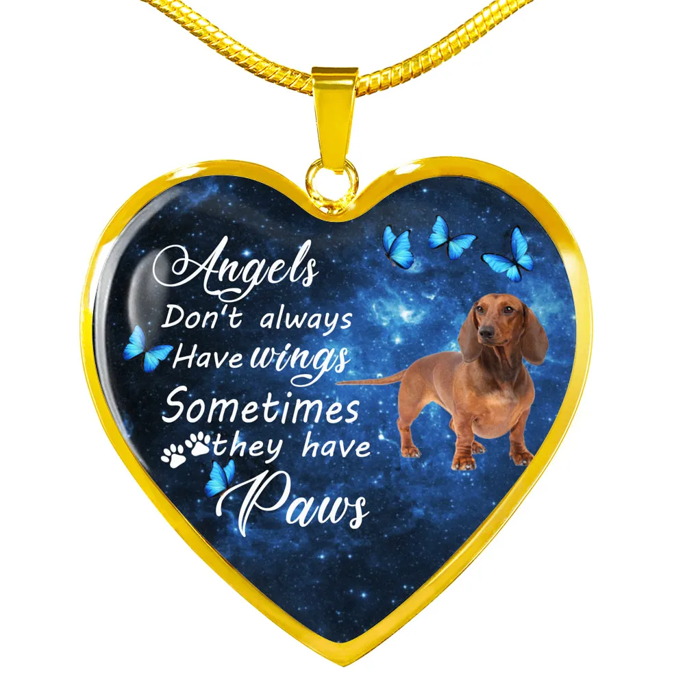 Pet Memorial Necklace, Dog Remembrance Necklace,  Dauchshund