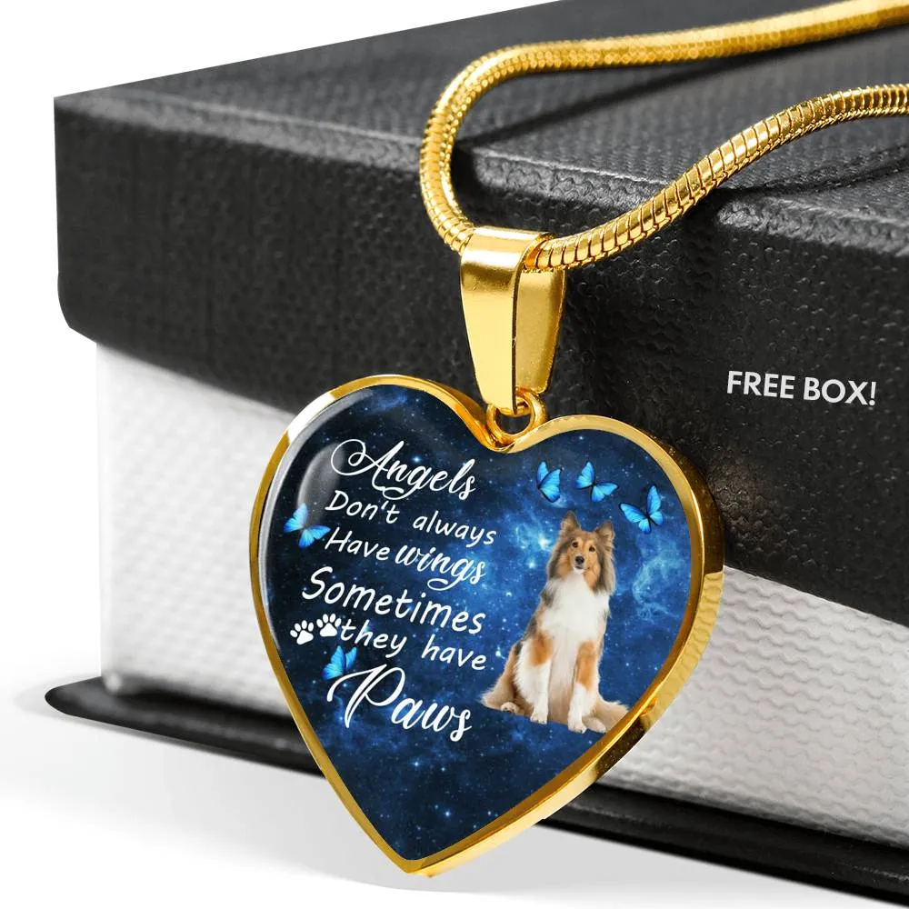Pet Memorial Necklace, Dog Remembrance Necklace,  Sheltie