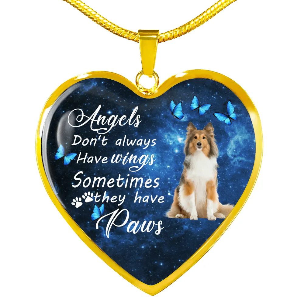 Pet Memorial Necklace, Dog Remembrance Necklace,  Sheltie