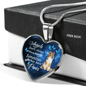 Pet Memorial Necklace, Dog Remembrance Necklace,  Sheltie