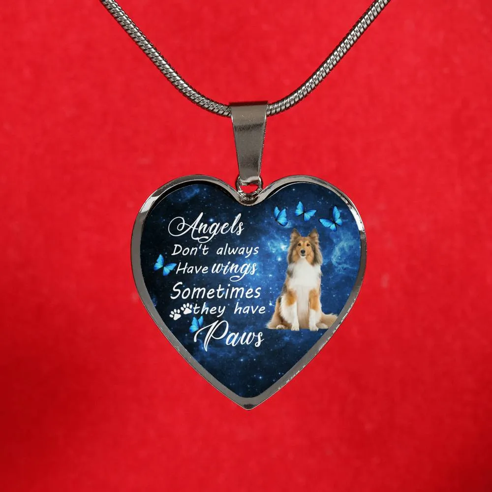 Pet Memorial Necklace, Dog Remembrance Necklace,  Sheltie