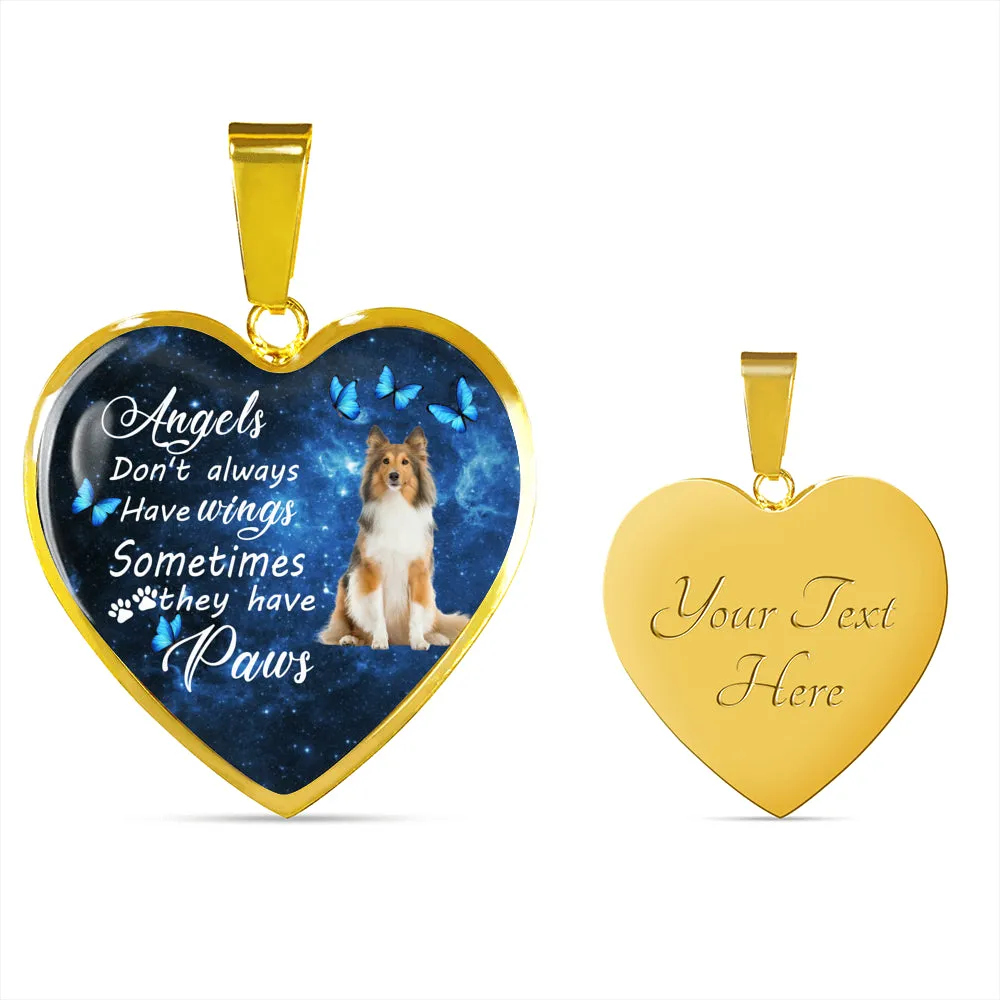 Pet Memorial Necklace, Dog Remembrance Necklace,  Sheltie