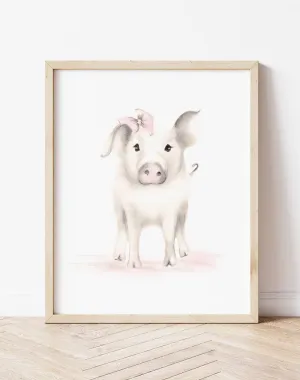 Pig Nursery Print - Sweet Blush