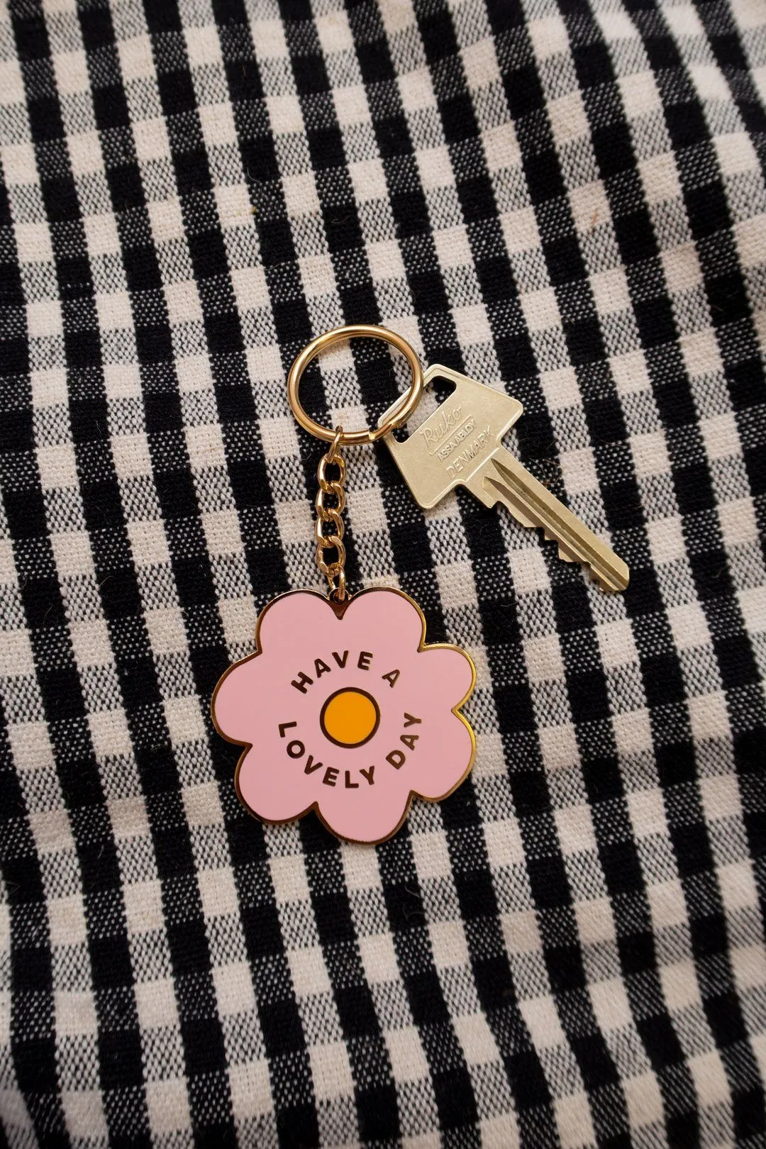 Pink Lovely Day Keyring