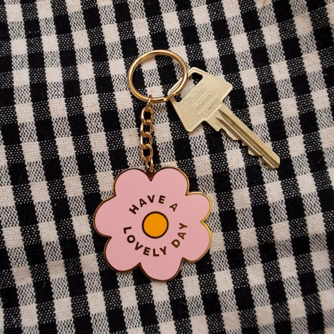 Pink Lovely Day Keyring