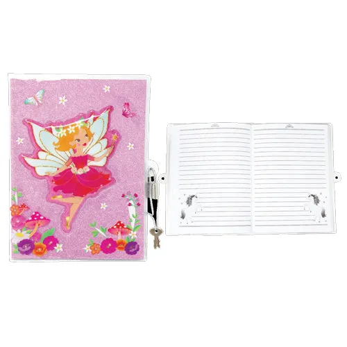 Pink Poppy Lockable Diary Pixie Fantasy 3D