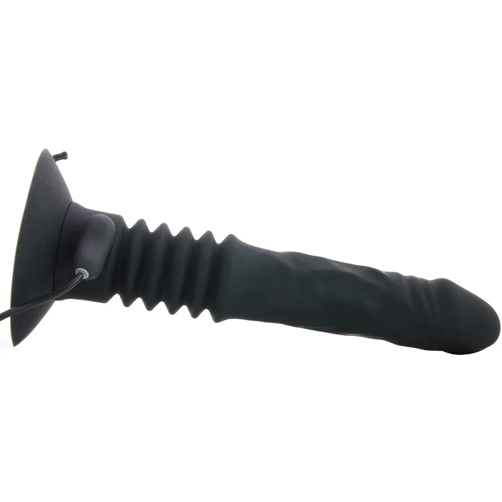 Pipedream Anal Fantasy Elite Collection Rechargeable Silicone Vibrating Ass Fucker 12 in. Thrusting Dildo With Suction Cup Black