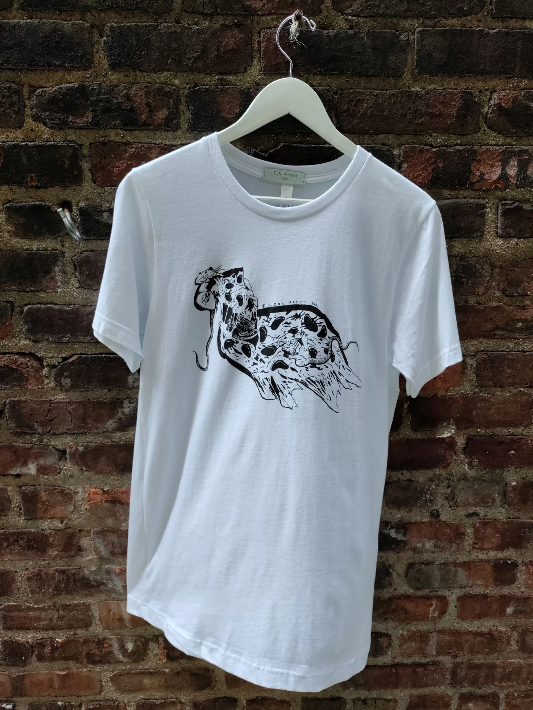 Pizza Rat White T Shirt