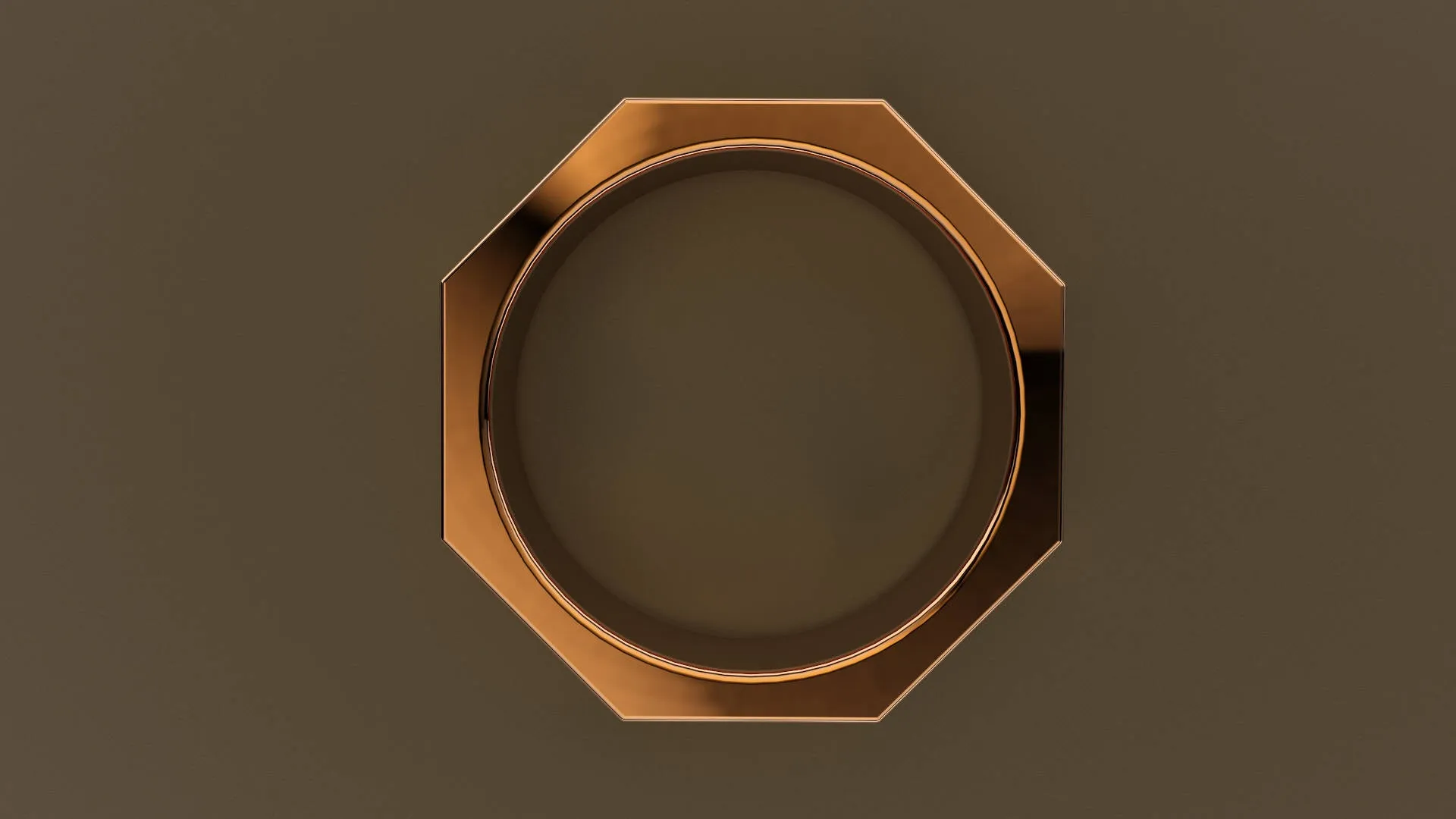 Polished Rose Gold 8mm Octagon Bolt Wedding Band