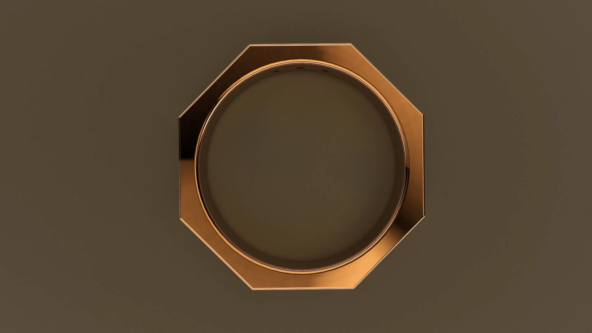 Polished Rose Gold Black Diamond 6mm Octagon Wedding Band