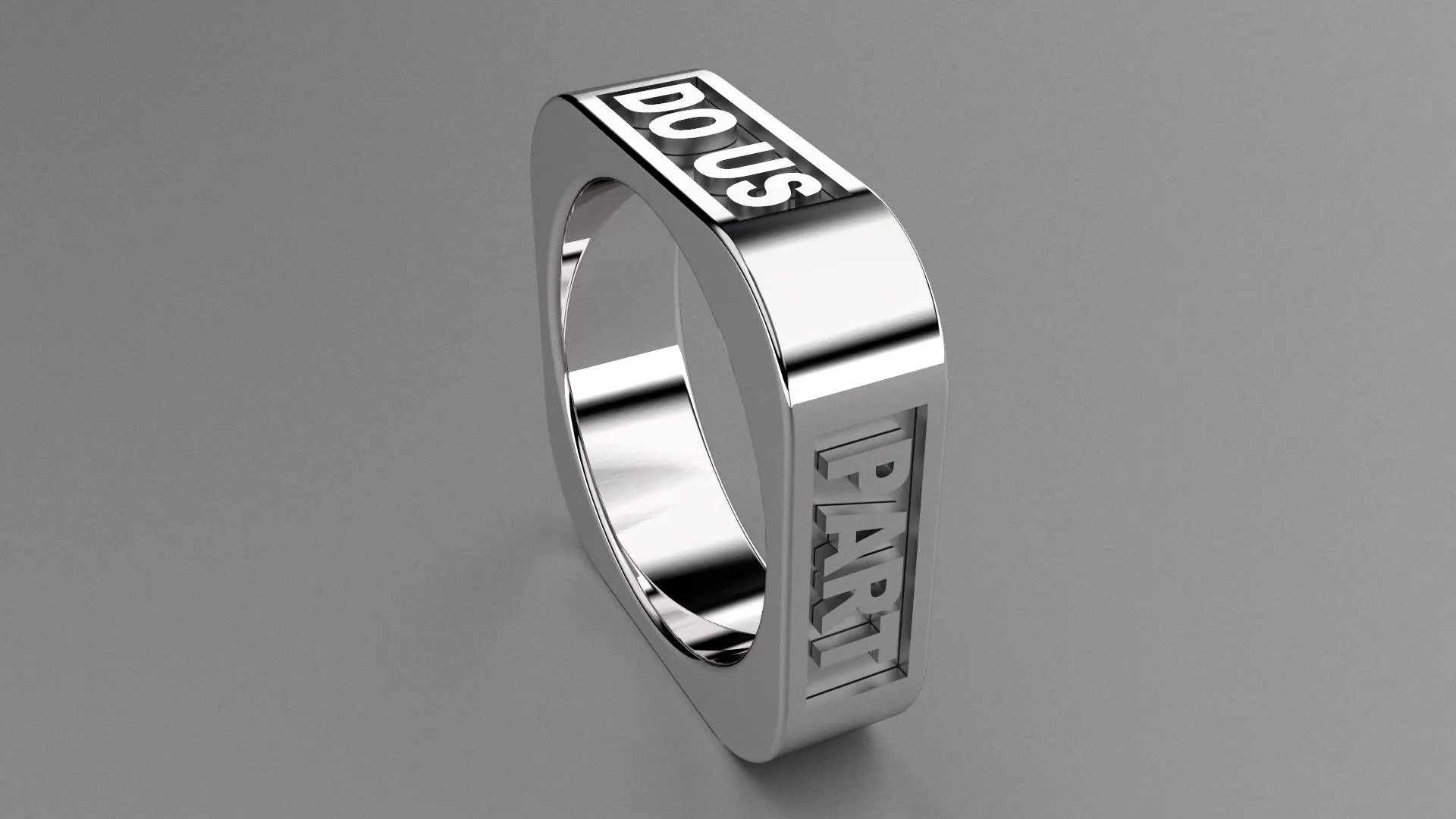Polished Sterling Silver 6mm Square Message Wedding Band