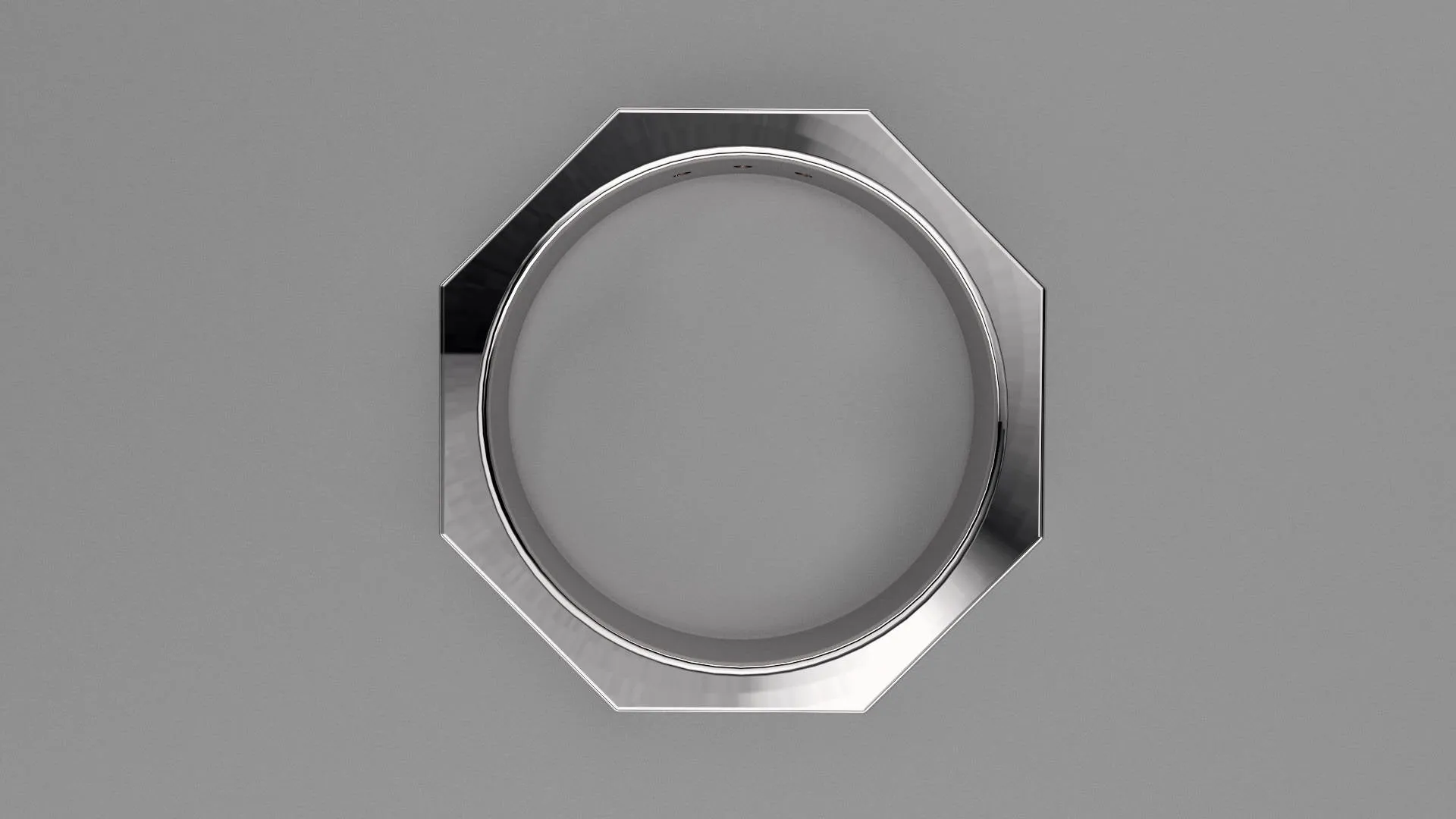 Polished Sterling Silver Diamond 6mm Octagon Wedding Band