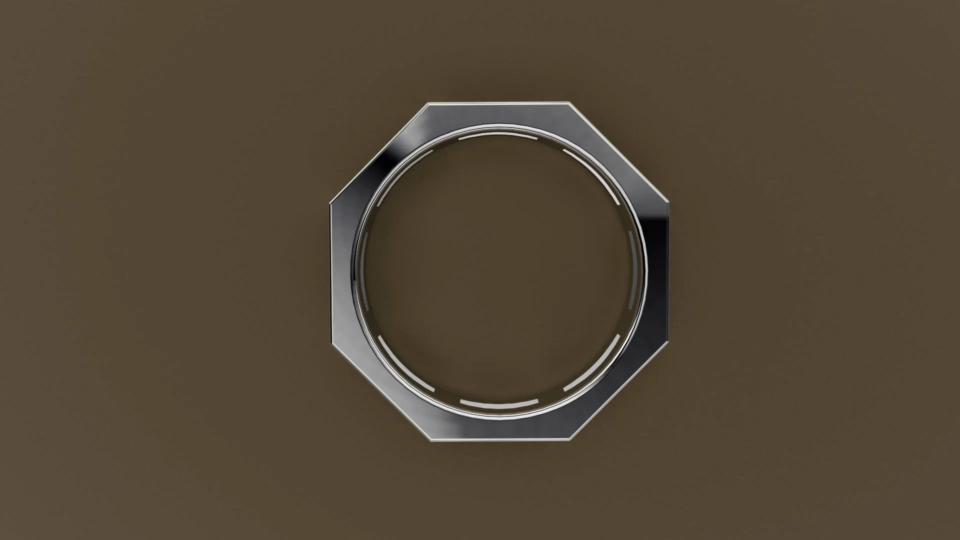 Polished White Gold 6mm Cutout Octagon Bolt Wedding Band