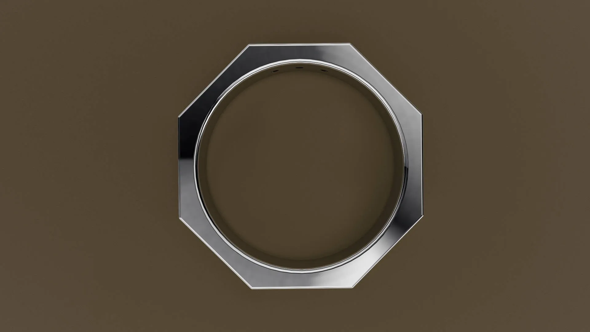 Polished White Gold Dimaond 6mm Octagon Wedding Band