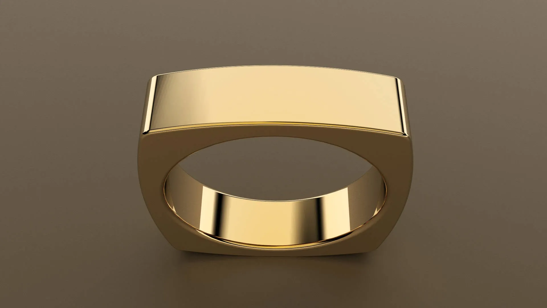 Polished Yellow Gold 6mm Euro Square Wedding Band
