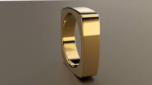 Polished Yellow Gold 6mm Euro Square Wedding Band