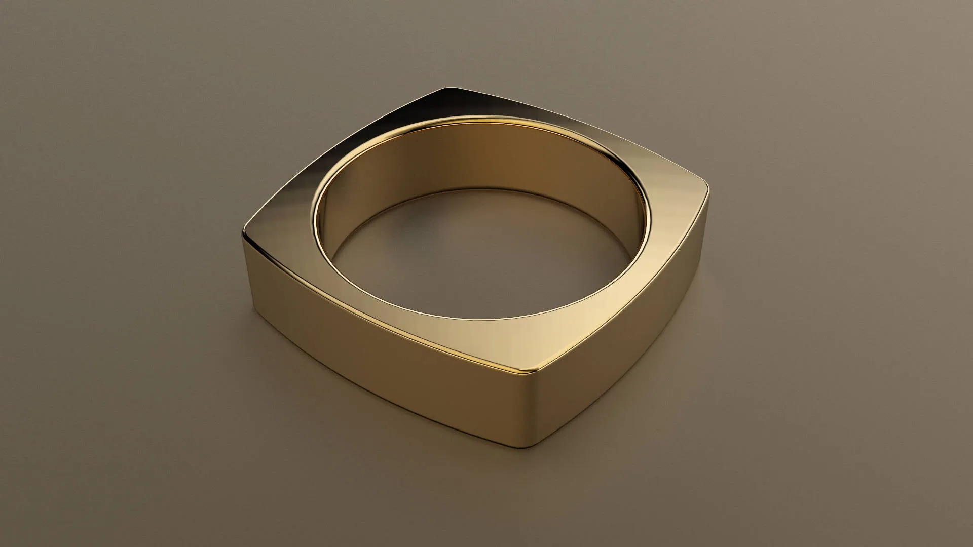 Polished Yellow Gold 6mm Euro Square Wedding Band