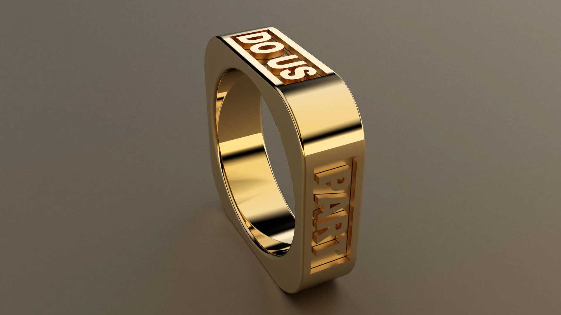Polished Yellow Gold 6mm Square Message Wedding Band