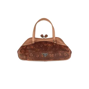 Prada Brown Lizard Satin Mini Bag