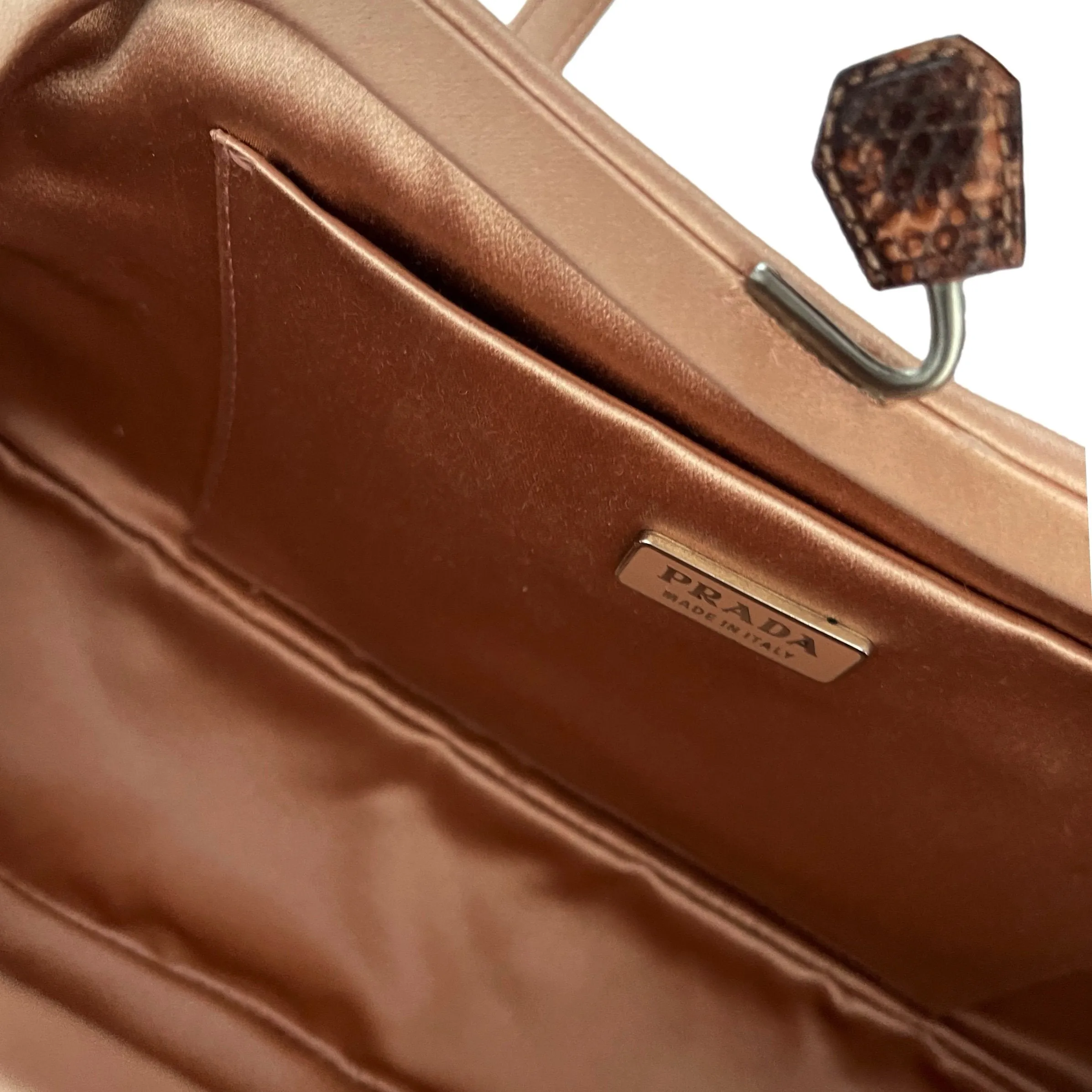 Prada Brown Lizard Satin Mini Bag