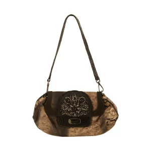 Prada Grey Embellished Shoulder Bag