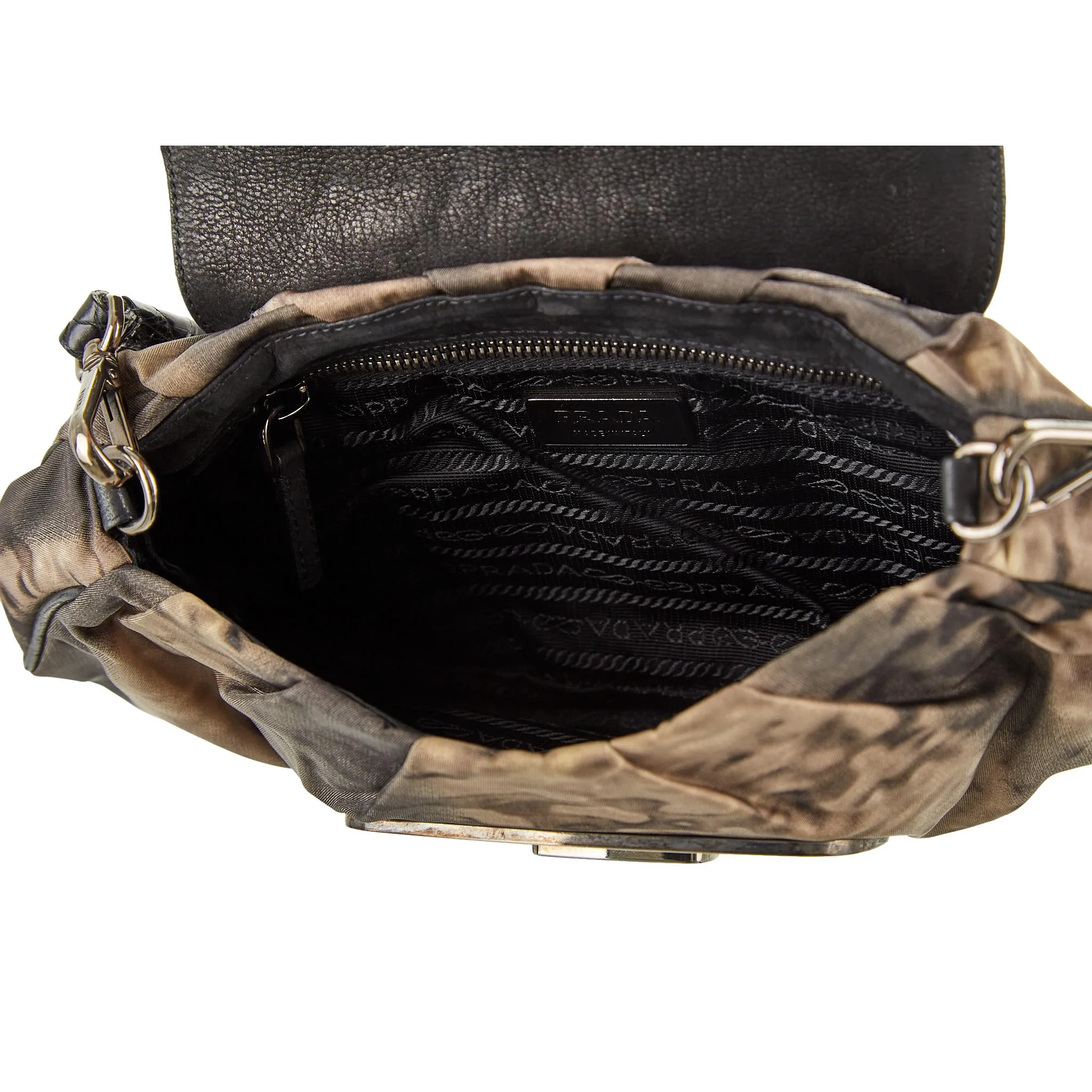 Prada Grey Embellished Shoulder Bag