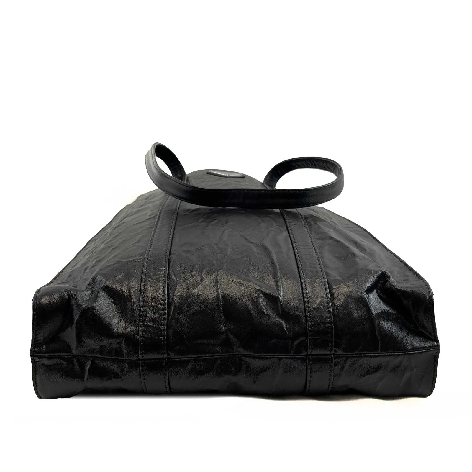 Prada - Pristine - Small Antique Nappa Leather Tote - Black - Handbag