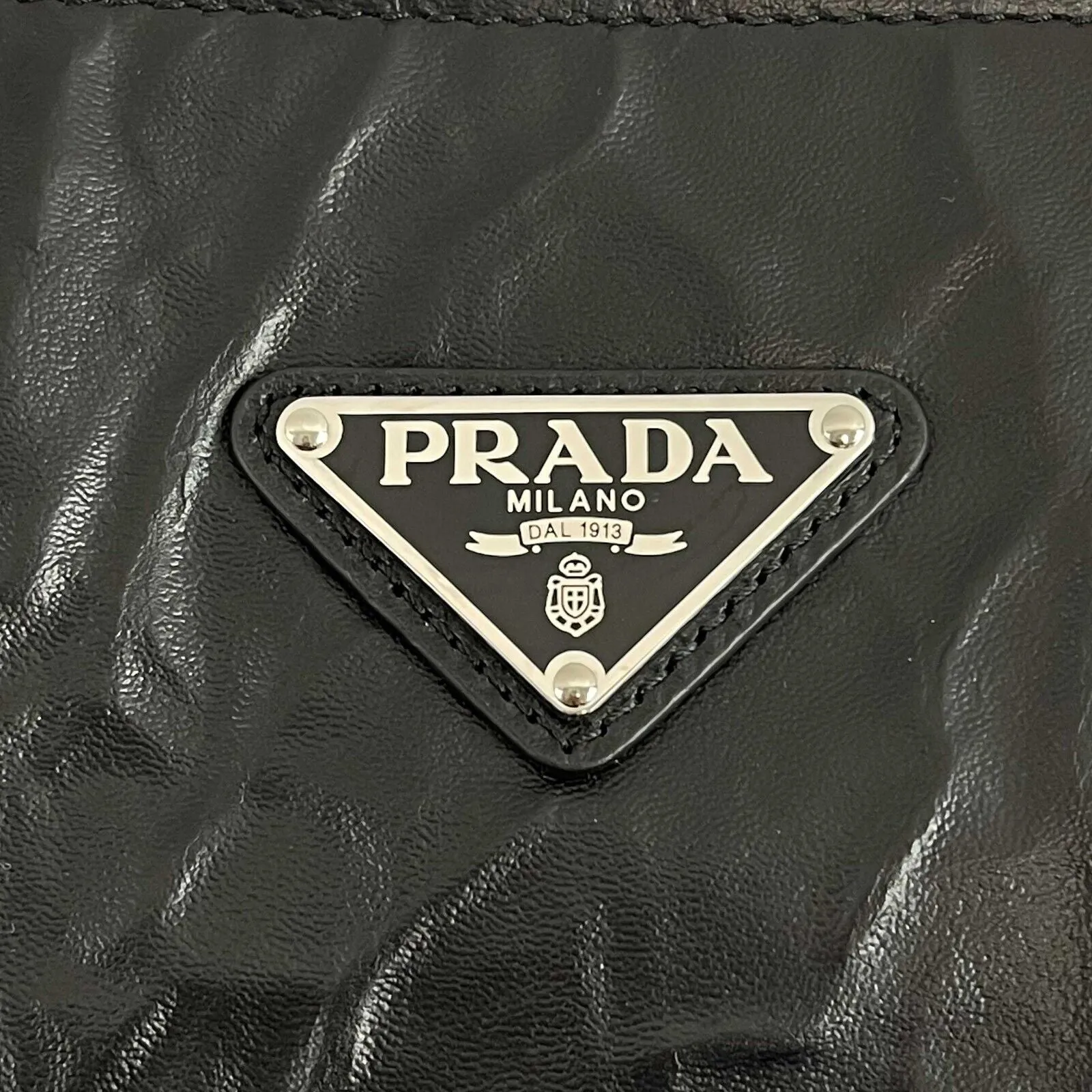 Prada - Pristine - Small Antique Nappa Leather Tote - Black - Handbag