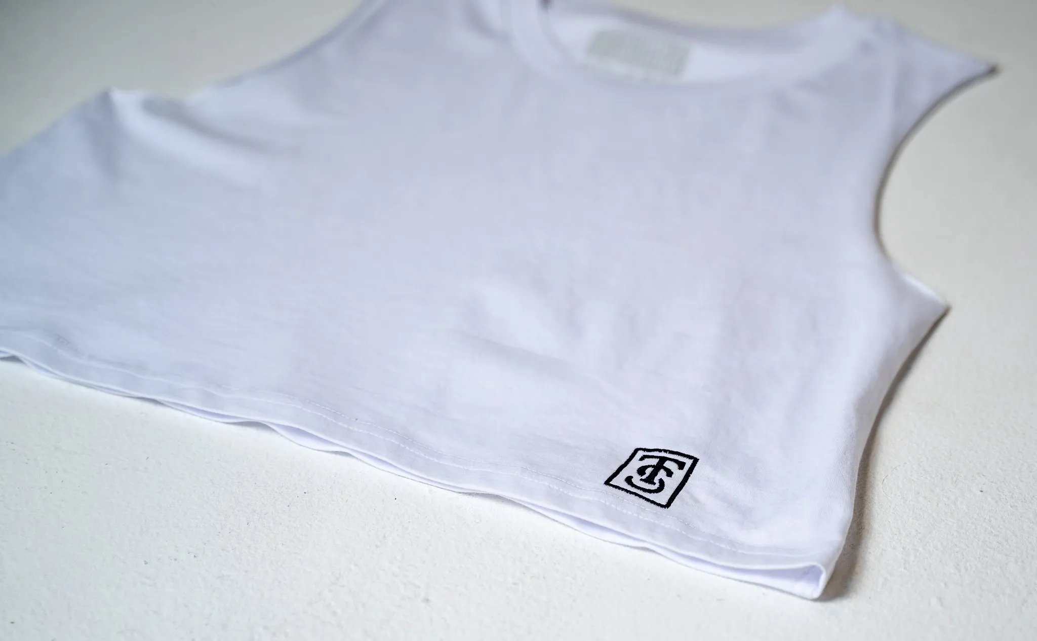 Premium Crop Tank - White