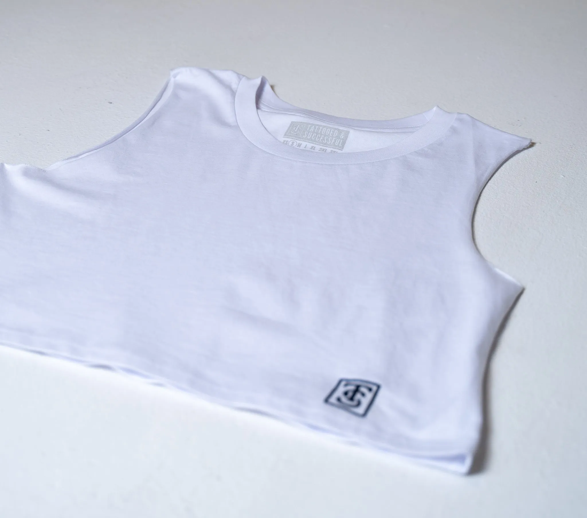 Premium Crop Tank - White