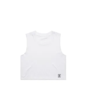 Premium Crop Tank - White
