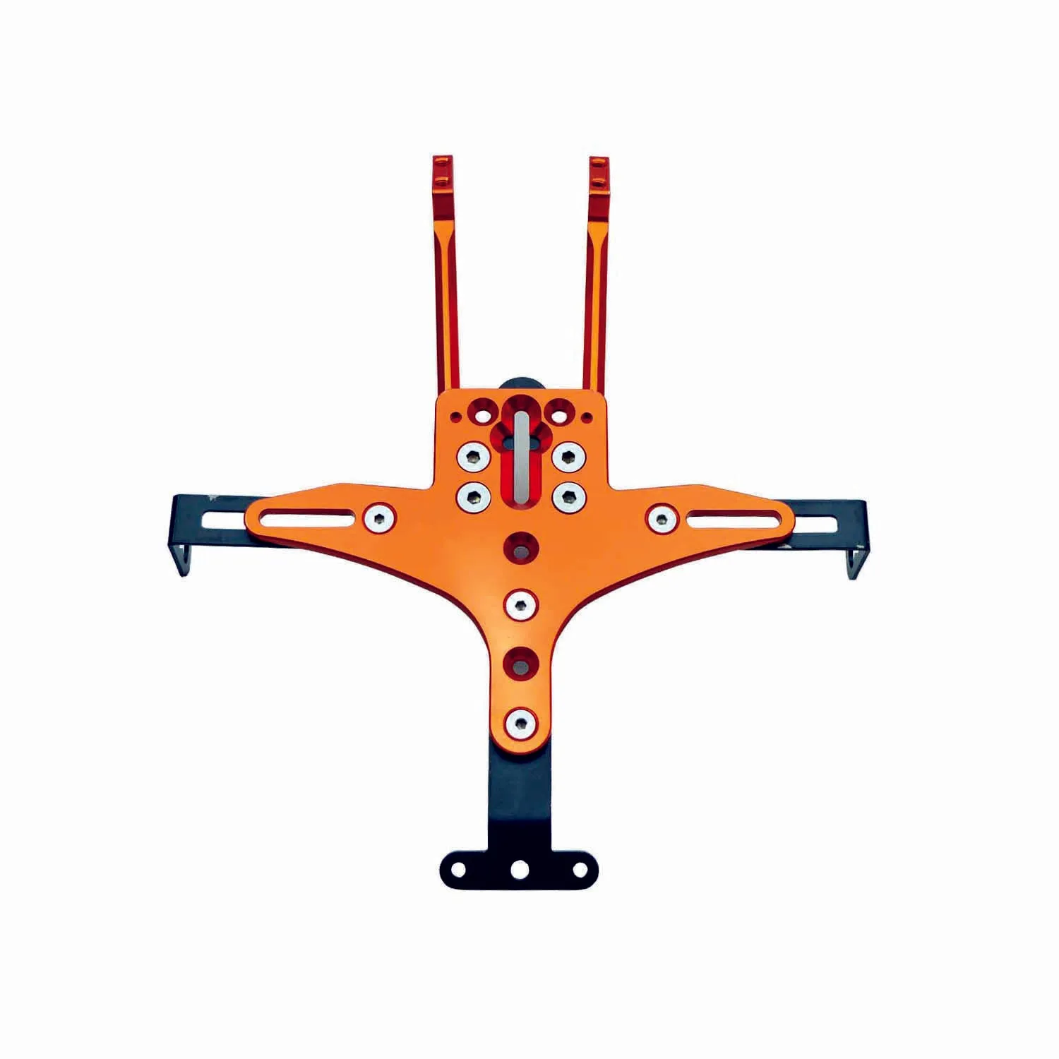 Premium Quality Pure CNC Universal  Adjustable Tail Tidy with Number Plate Holder with LED for All Bikes (Orange).