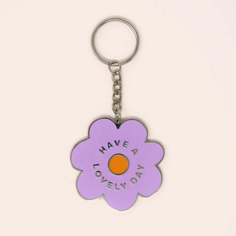 Purple Lovely Day Keyring