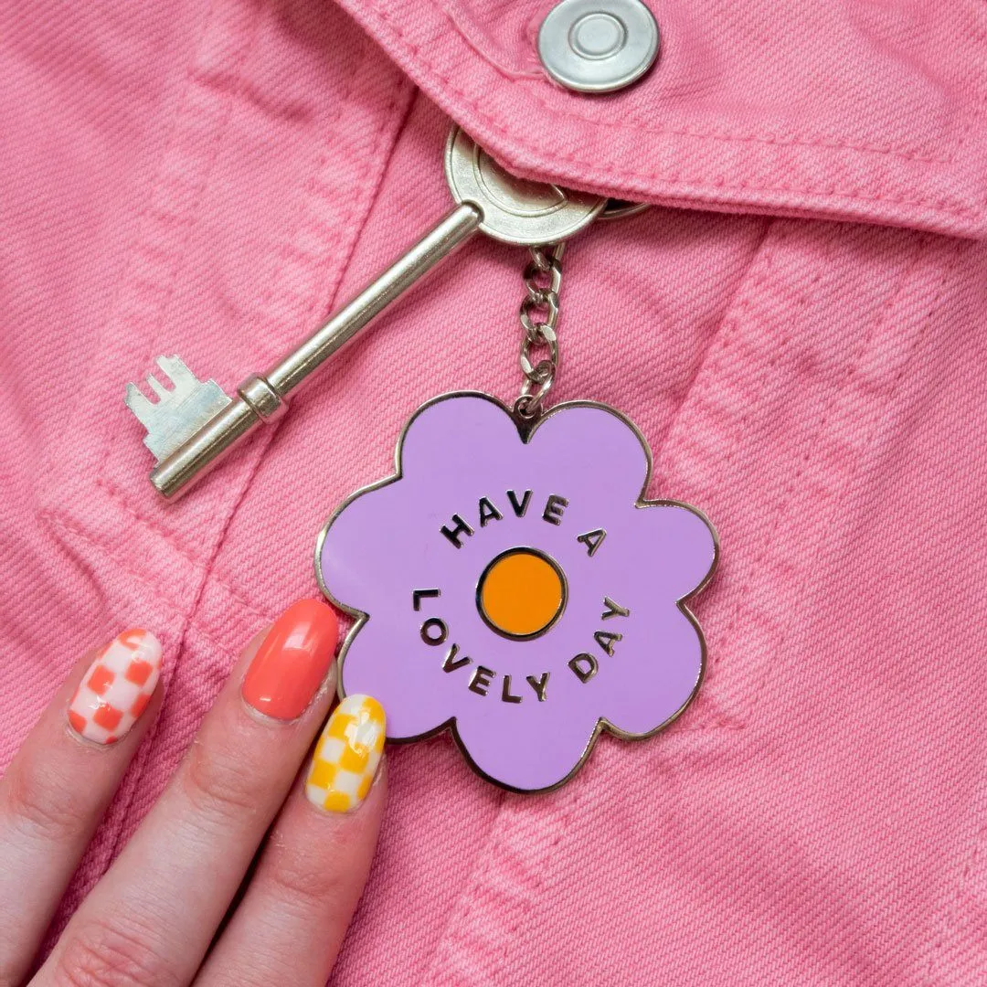 Purple Lovely Day Keyring