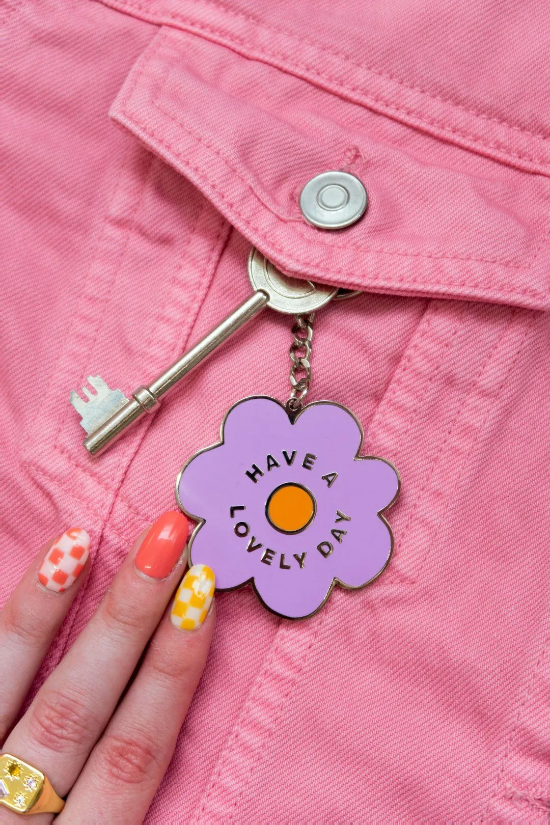Purple Lovely Day Keyring