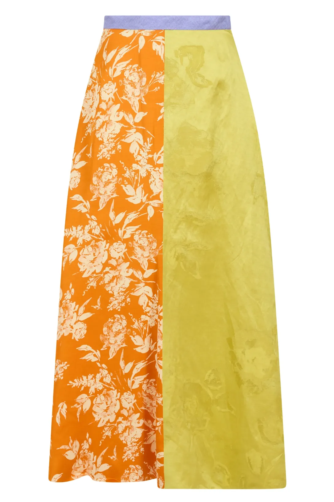Quartered A-Line Skirt In Floral Jacquard | Rainbow