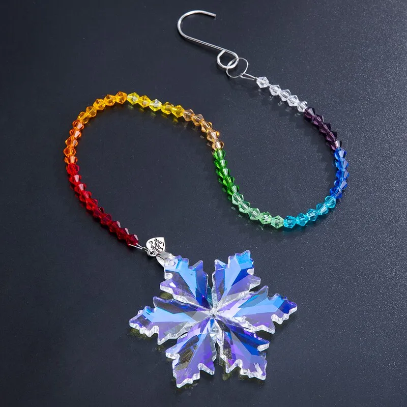 Rainbow Snowflake Prism Suncatcher