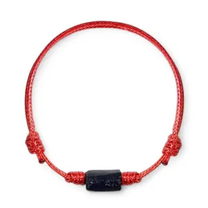 Raw Black Tourmaline Rustic Red Bracelet - EMF Shield