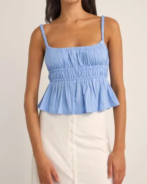 RHYTHM TYLER BABY DOLL TOP - CORNFLOWER