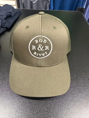 Rod & Rivet Logo Hat Olive on Olive